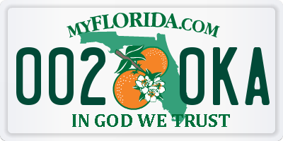 FL license plate 0020KA