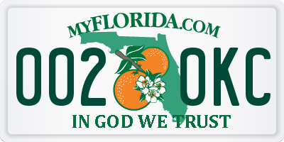 FL license plate 0020KC