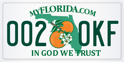 FL license plate 0020KF