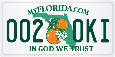 FL license plate 0020KI
