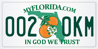 FL license plate 0020KM