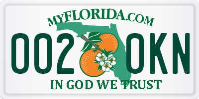 FL license plate 0020KN