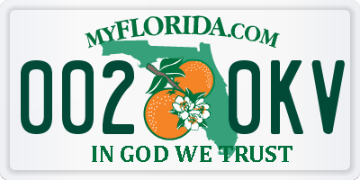 FL license plate 0020KV