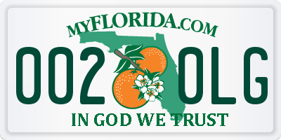 FL license plate 0020LG