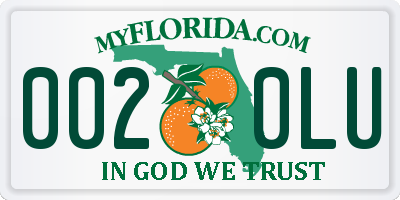 FL license plate 0020LU