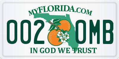FL license plate 0020MB