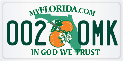 FL license plate 0020MK