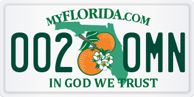 FL license plate 0020MN