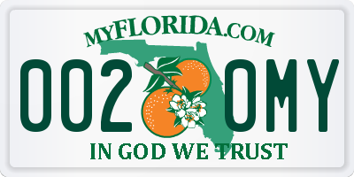 FL license plate 0020MY
