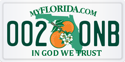 FL license plate 0020NB