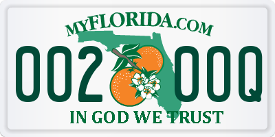 FL license plate 0020OQ