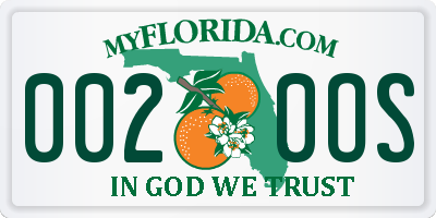 FL license plate 0020OS