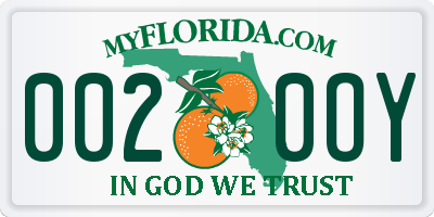 FL license plate 0020OY