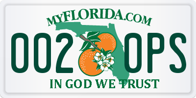 FL license plate 0020PS