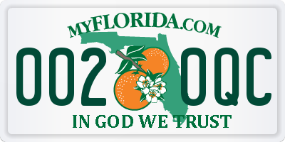FL license plate 0020QC
