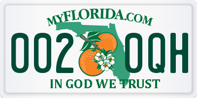 FL license plate 0020QH