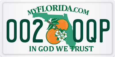 FL license plate 0020QP