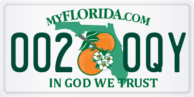 FL license plate 0020QY