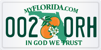 FL license plate 0020RH