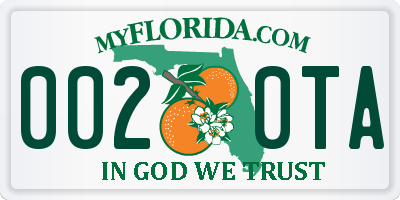 FL license plate 0020TA