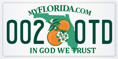 FL license plate 0020TD