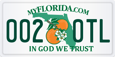 FL license plate 0020TL