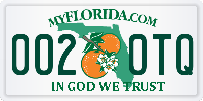 FL license plate 0020TQ