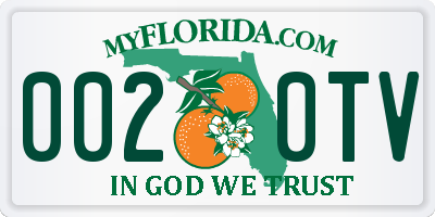 FL license plate 0020TV