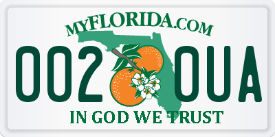 FL license plate 0020UA