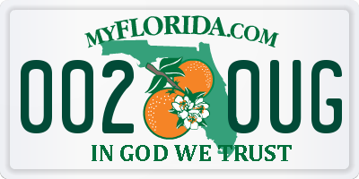 FL license plate 0020UG