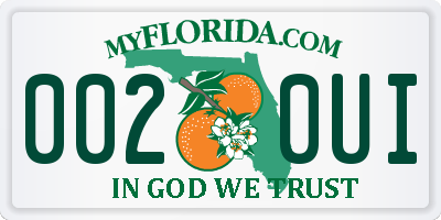 FL license plate 0020UI