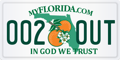 FL license plate 0020UT