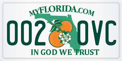 FL license plate 0020VC