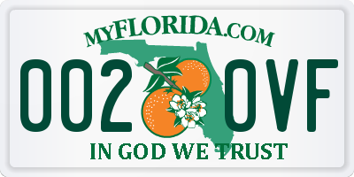 FL license plate 0020VF