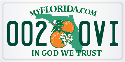 FL license plate 0020VI