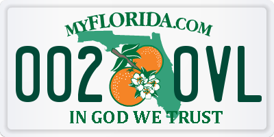 FL license plate 0020VL