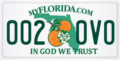 FL license plate 0020VO