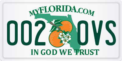 FL license plate 0020VS