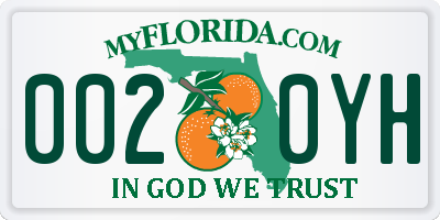 FL license plate 0020YH
