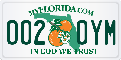 FL license plate 0020YM