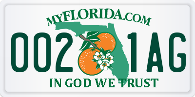 FL license plate 0021AG
