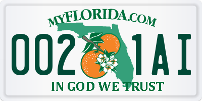 FL license plate 0021AI