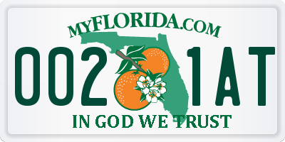 FL license plate 0021AT