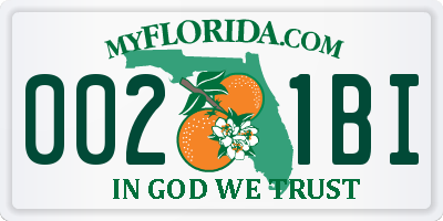 FL license plate 0021BI