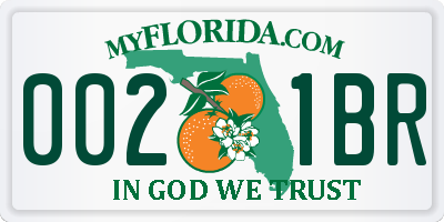 FL license plate 0021BR