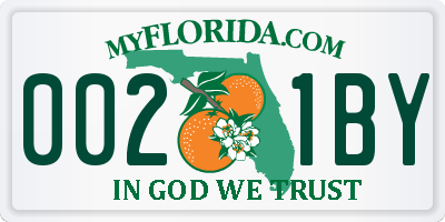 FL license plate 0021BY