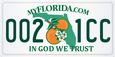 FL license plate 0021CC