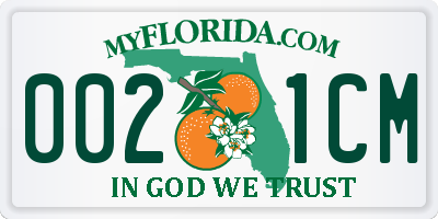 FL license plate 0021CM