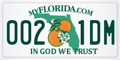 FL license plate 0021DM