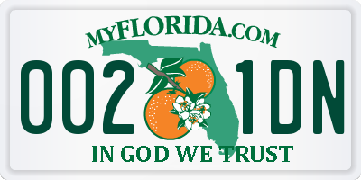 FL license plate 0021DN